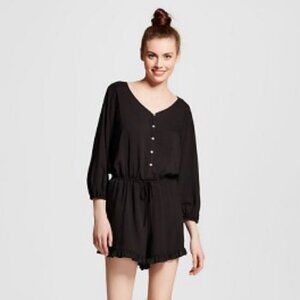 Mossimo Black Button-Up Romper - Size M